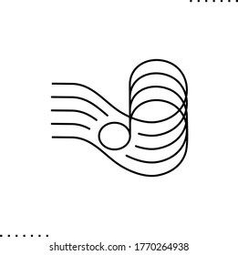 Note abstract logo vector icon in outline 