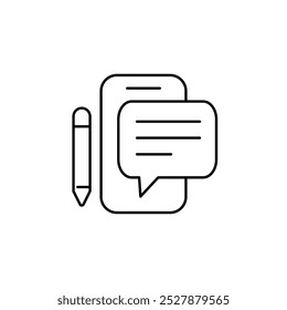 note application thin outline icon vector design good for web or mobile app