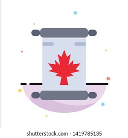 Note, Autumn, Canada, Leaf Abstract Flat Color Icon Template