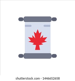 Note, Autumn, Canada, Leaf  Flat Color Icon. Vector icon banner Template
