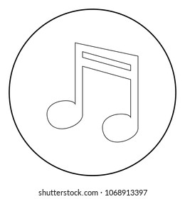 Note it is the black color icon in circle or round
