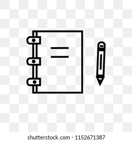 Note Blog vector icon isolated on transparent background, Note Blog logo concept