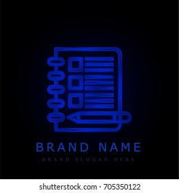 Note blue chromium metallic logo