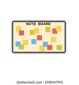Note board. Office items. Business assistant. Vector illustration.