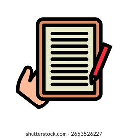 Note Board outline color, mini illustration icon. use for modern concept, print, UI, UX kit, web and app development. Vector related to remote working, work from home.