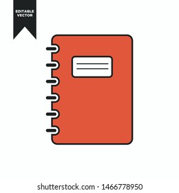 NOTE BOOK BINDER ICON LINE COLOR SET CLIP ART