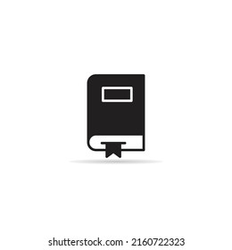 note book with bookamrk icon on white background