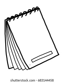 note book / cartoon vector and illustration, black and white, hand drawn, sketch style, isolated on white background.