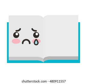 note book character kawaii style vector illustration design