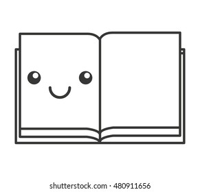 note book character kawaii style vector illustration design