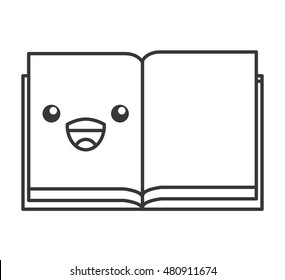 note book character kawaii style vector illustration design