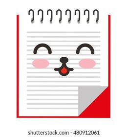 note book character kawaii style vector illustration design