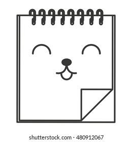note book character kawaii style vector illustration design