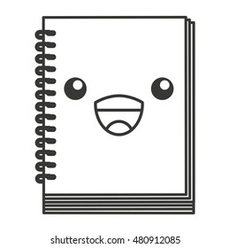 note book character kawaii style vector illustration design