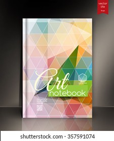note book cover layout design for colored vector the sample