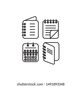 note book file line logo icon vector