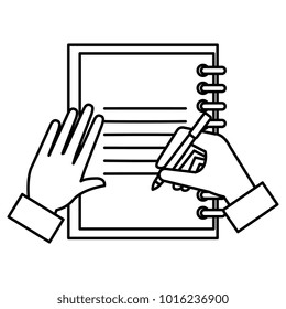 note book with hand writen