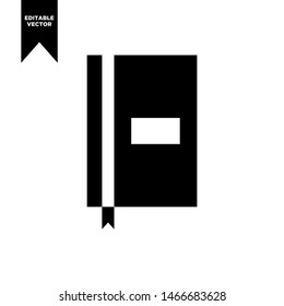 NOTE BOOK ICON BLACK COLOR FLAT CLIP ART