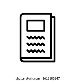 note book icon with black line style
