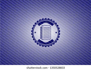 note book icon with denim texture