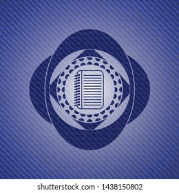 note book icon with denim texture