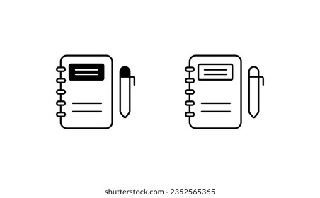 Note Book icon design with white background stock illustration