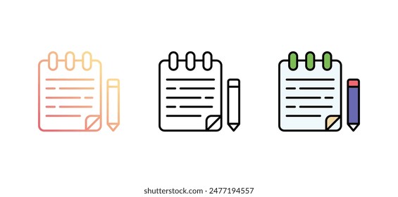 Note book icon design with white background stock illustration