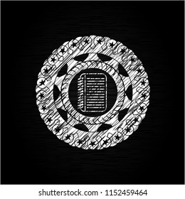 note book icon drawn on blackboard