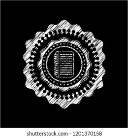 note book icon drawn on blackboard