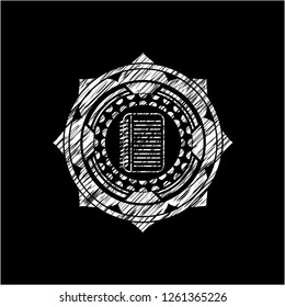 note book icon drawn on blackboard
