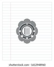 note book icon drawn in pencil. Vector Illustration. Detailed.