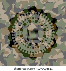 note book icon inside camo emblem
