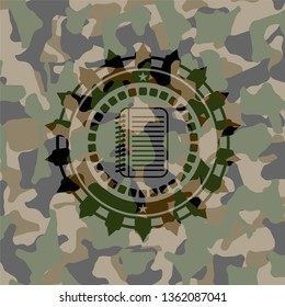 note book icon inside camouflage texture