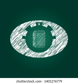 note book icon inside chalk emblem