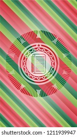 note book icon inside christmas emblem.