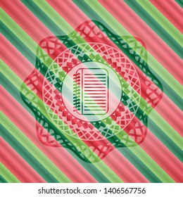 note book icon inside christmas emblem background.