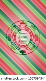 note book icon inside christmas emblem background.