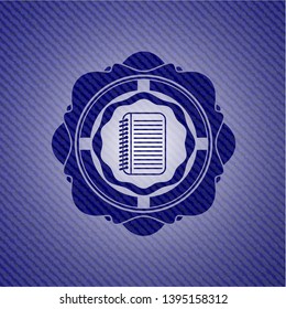 note book icon inside jean background