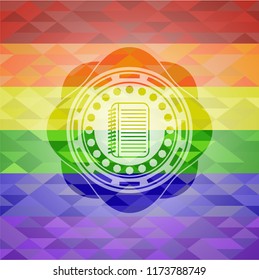 note book icon inside lgbt colors emblem 