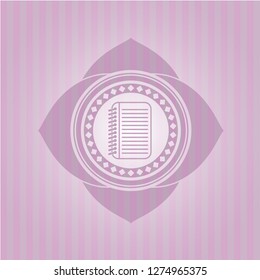 note book icon inside pink icon or emblem