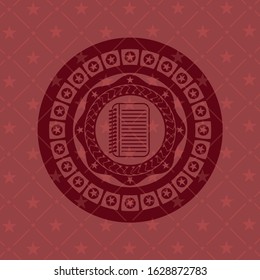note book icon inside vintage red emblem