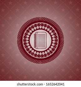 note book icon inside vintage red emblem