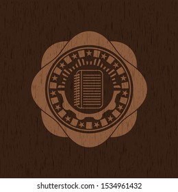 note book icon inside wood signboards