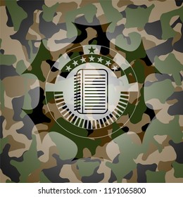 note book icon on camo pattern