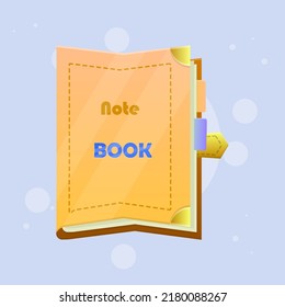 Note Book Icon Orange Fantasy Color Cute Colorful Cartoon For GUI Or Business , Education , E-commerce , Vector Design