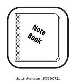 Note book icon - simple , rectangle, note