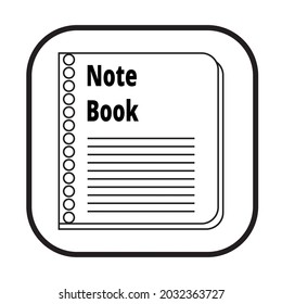 Note book icon - simple , rectangle, note