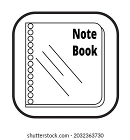 Note book icon - simple , rectangle, note
