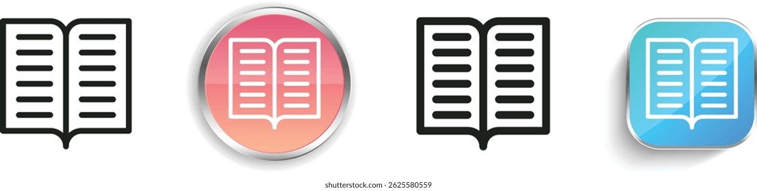 note book icon. Thin Linear, Regular and Button Style Design Isolated On White Background