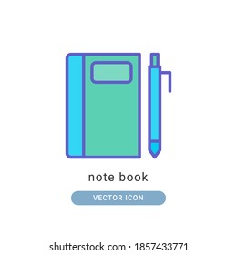 note book icon vector illustration. note book icon lineal color design.